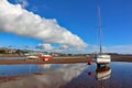 Boats on the River Teign at low tide Royalty Free Stock Photo