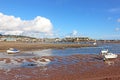 Boats on the River Teign at low tide Royalty Free Stock Photo