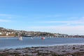 Boats on the River Teign at low tide Royalty Free Stock Photo