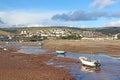 Boats on the River Teign at low tide Royalty Free Stock Photo