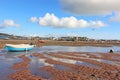 Boats on the River Teign at low tide Royalty Free Stock Photo