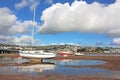 Boats on the River Teign, Shaldon at low tide Royalty Free Stock Photo