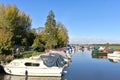 Boats in river thames at Port Meadow, Oxford Royalty Free Stock Photo