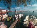 Boats on the riverside at Chioggia, Italy