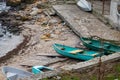 Boats on a rocky shore - sea pier, boat station Royalty Free Stock Photo