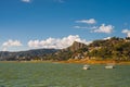 Boats and sailboats on the Valle de Bravo dam Royalty Free Stock Photo