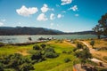 Boats and sailboats on the Valle de Bravo dam Royalty Free Stock Photo