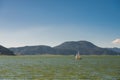 Boats and sailboats on the Valle de Bravo dam Royalty Free Stock Photo