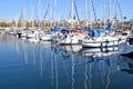 Boats, sailboats, and yachts in the port of Barcelona Royalty Free Stock Photo