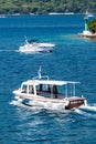 Boats sailing in Adriatic sea in Croatia