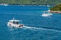 Boats sailing in Adriatic sea in Croatia