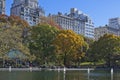 Boats sailing in Central Park, New York