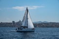 Boats sailing in front of Vieux Port of Marseille