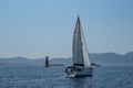 Boats sailing in front of Vieux Port of Marseille