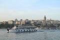 Boats sailing Golden Horn Bay in Istanbul Royalty Free Stock Photo