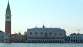 Boats sailing near Doges Palace and San Marco square in Venice, Grand Canal Royalty Free Stock Photo