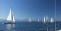 Boats in sailing regatta. Luxury yachts. Royalty Free Stock Photo