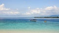 Boats on the sea at the Gili Air island in Lombok, Indonesia