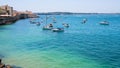 Boats in sea near promenade foro italico