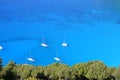 Boats seen in Myrtos beach .