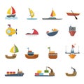 Boats and ships icons set Royalty Free Stock Photo