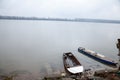 Boats and ships, some fishing ships and old and rusty abandoned boats standing on the riverbanks of the river Dabube