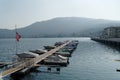 Boats on the shore of Lago di Lugano, Switzerland