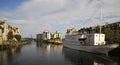 Boats on the Shore, Leith, Edinburgh Royalty Free Stock Photo