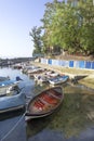 Boats in small fishing port Royalty Free Stock Photo