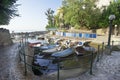 Boats in small fishing port