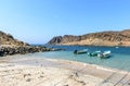 Boats in small harbor near Sadh, Dhofar (Oman)