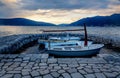 Boats in small harbour in Tivat, Montenegro