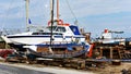 Boats in Small Shipyard Royalty Free Stock Photo