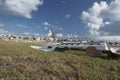 Boats smashed apart by Hurricane Irma