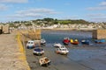 Boats in St Michaels Mount harbour Cornwall England UK Royalty Free Stock Photo
