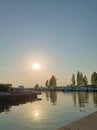 Boats on a sunny day on a lake in Finland Royalty Free Stock Photo