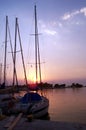 Boats at sunset