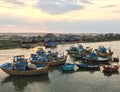 Boats at sunset in Phan Rang, Vietnam