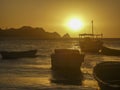 Boats at the Sunset in Taganga Bay Colombia
