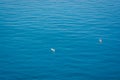 Boats on surface of blue Mediterranean Sea in Morocco Royalty Free Stock Photo