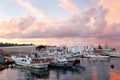 Boats at Suva port at sunrise, Viti Levu Island, Fiji Royalty Free Stock Photo