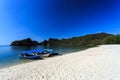 Boats at Tanjung Rhu Beach in Langkawi, Malaysia Royalty Free Stock Photo