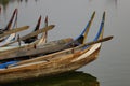 Boats on Taungthaman lake, Myanmar Royalty Free Stock Photo