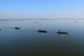 Boats In Taungthaman Lake Near Amarapura, Myanmar