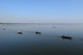 Boats In Taungthaman Lake Near Amarapura, Myanmar