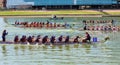 Boats on Tempe Town Lake during the Dragon Boat Festival Royalty Free Stock Photo