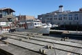 Boats tied up on the docks of a Newport, RI Marina