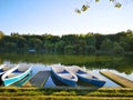 Boats in Tineretului park Royalty Free Stock Photo