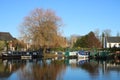 Boats Tithe Barn basin, Lancaster Canal, Garstang Royalty Free Stock Photo