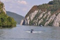 Boats with tourists on The Danube River Royalty Free Stock Photo